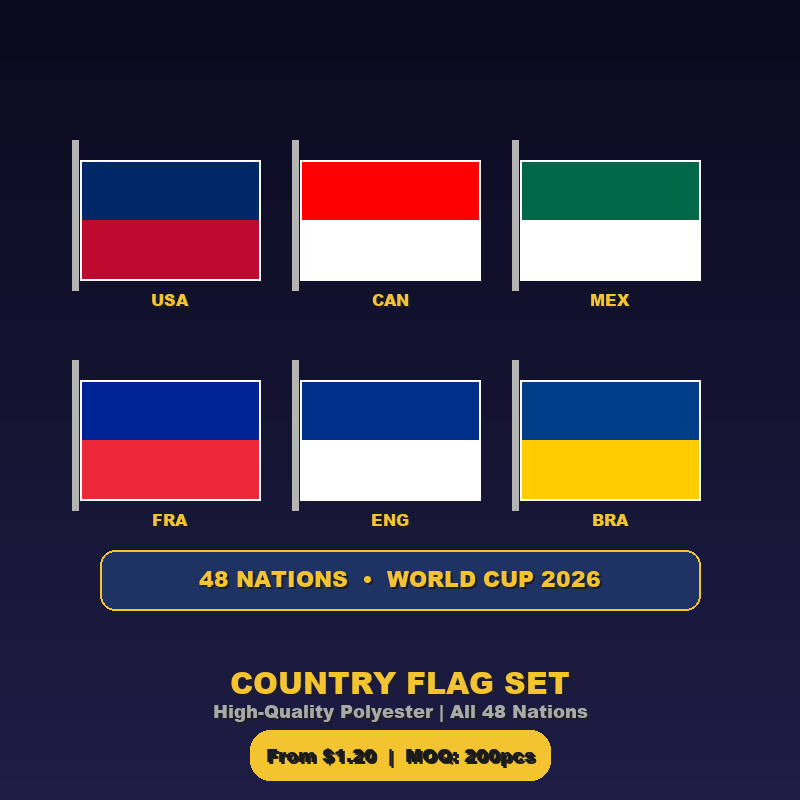 Country Flag Set - World Cup 2026 National Team Flags and Banners